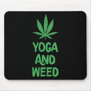 Yoga And Weed Leaf Funny Workout Gym Mouse Pad