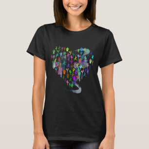 Yoga Asana Love Chill Heart Calligraphy T-Shirt