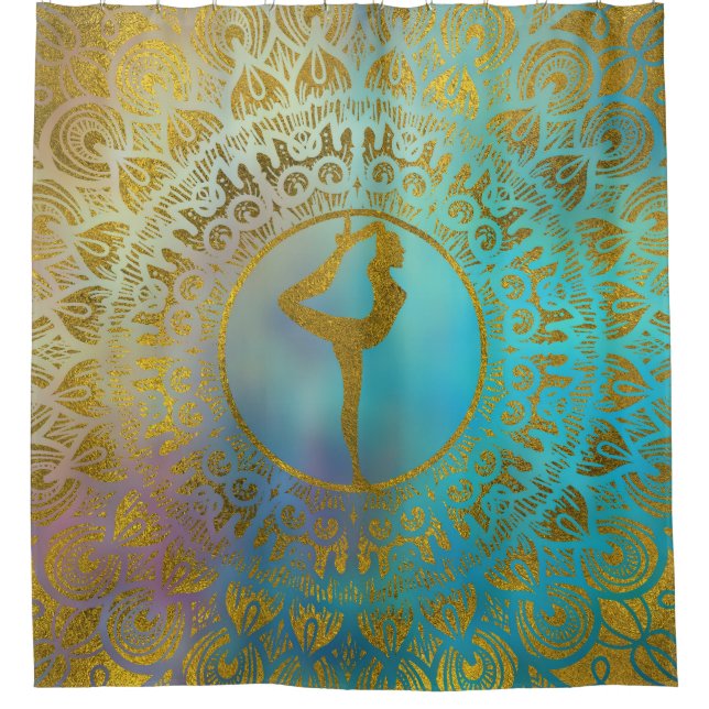 Yoga Asana Symbol in Gold Mandala (Front)
