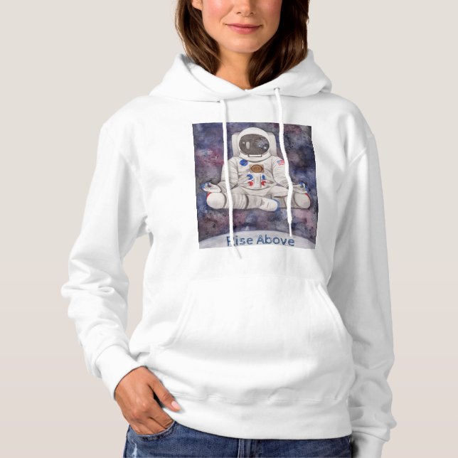 Yoga Astronaut Custom Text Line Warm Sweatshirt (Front)