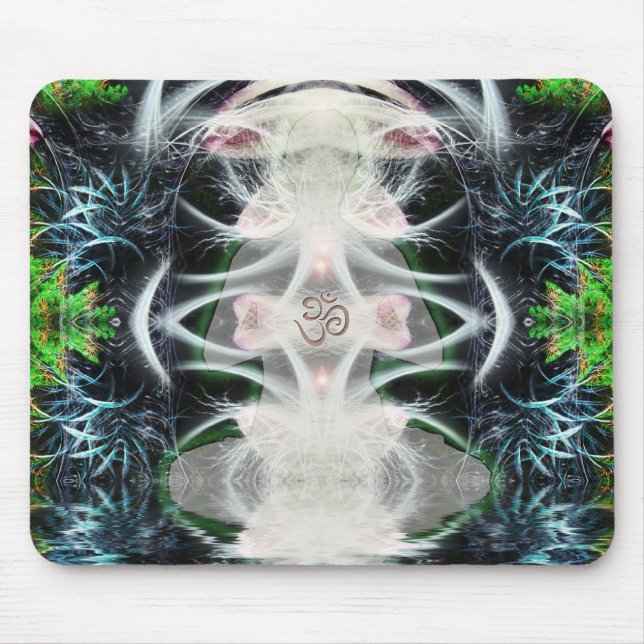 Yoga Aum Fractal Art Mousepad (Front)