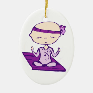 Yoga babe ceramic ornament