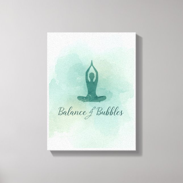 Yoga Balance and Bubbles for Yoga Party  Canvas Print (Front)