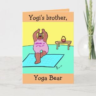 Yoga Bear Namaste greeting card