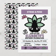 Yoga Birthday Party Invitation