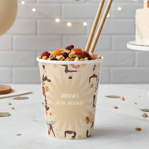 Yoga birthday party paper cups