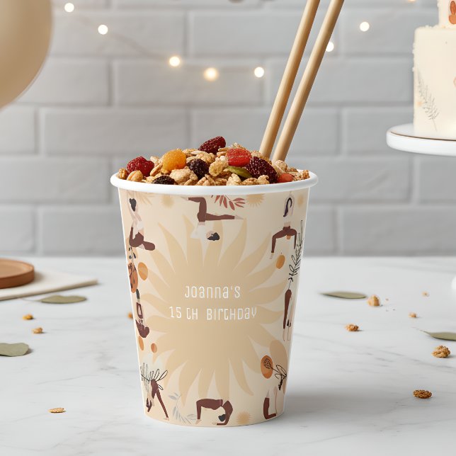 Yoga birthday party paper cups (Creator Uploaded)