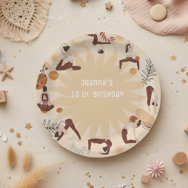Yoga birthday party paper plate (Creator Uploaded)