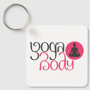 Yoga Body With Yoga Pose Graphic Keychain