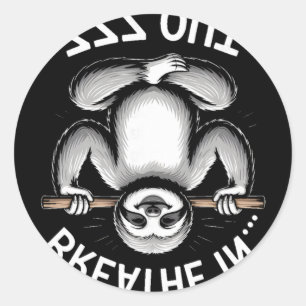 Yoga Breathe In Zzz Out Sloth _4 Classic Round Sticker