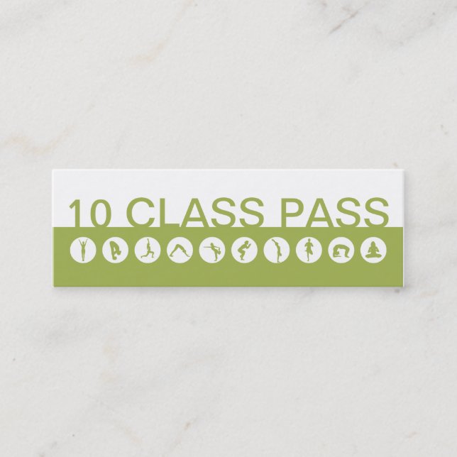 Yoga Business Card 10 Class Pass (Front)