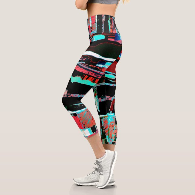Yoga Capris - Abstract Freedom Custom High Waisted (Left)