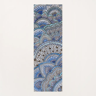 Yoga carpet with blue mandala pattern yoga mat