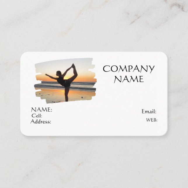 Yoga CARTE DE VISITE MODÈLE BASIC (Devant)