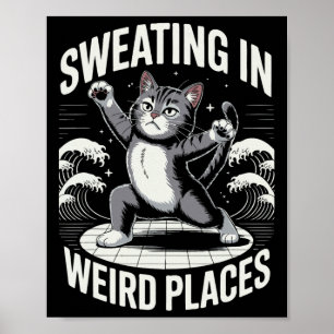 Yoga Cat Aerobics Kitten Sweating In Weird Places  Poster