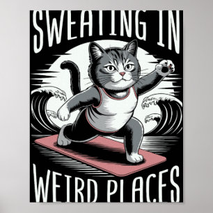 Yoga Cat Aerobics Kitten Sweating In Weird Places  Poster