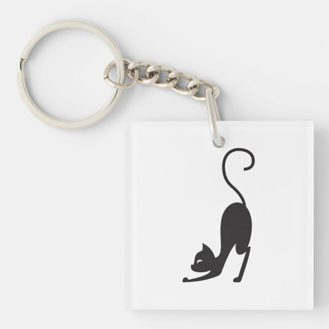 Yoga cat keychain (Front)