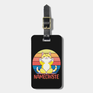 Yoga cat luggage tag