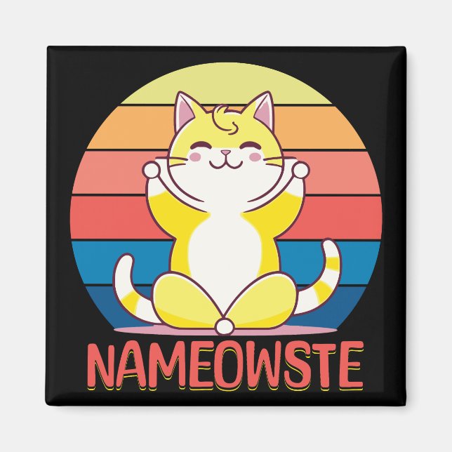 Yoga cat magnet (Front)
