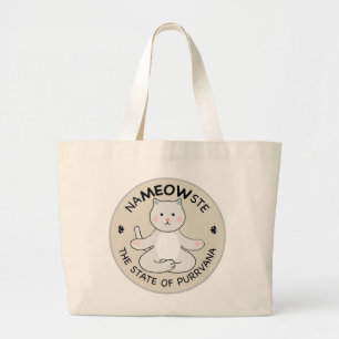 Yoga Cat - Namaste Large Tote Bag
