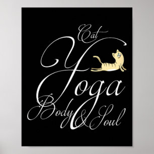 Yoga Cat Namaste Om Meditation Sport Karma Funny Poster