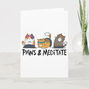 Yoga Cat Paws And Meditate Yoga Position Workout G Card