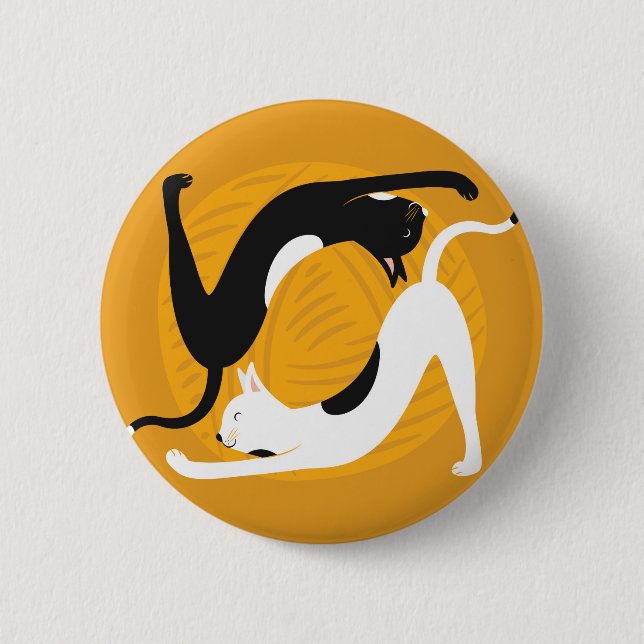 Yoga Cats 2 Inch Round Button (Front)