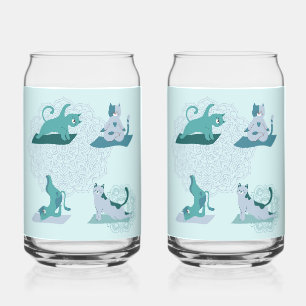 Yoga Cats Can Glass