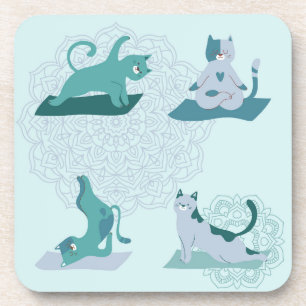 Yoga Cats Coaster