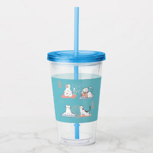 Yoga Cats Lotus Acrylic Tumbler