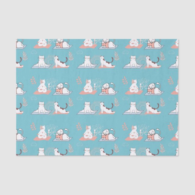 Yoga Cats Lotus Tissue Paper (Front)