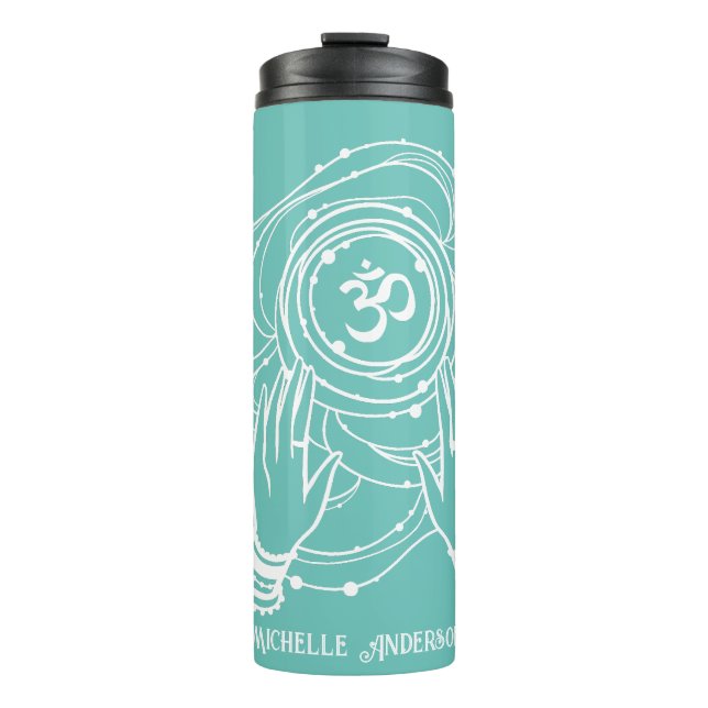 Yoga Chakra Crown Mantra Thermal Tumbler (Front)