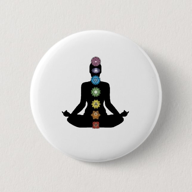 Yoga Chakras 2 Inch Round Button (Front)