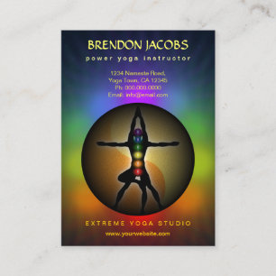 Yoga Chakras Yin Yang Pose Teacher Large Vertical Business Card