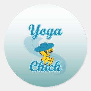 Yoga Chick #3 Classic Round Sticker