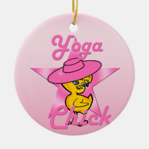 Yoga Chick #8 Ceramic Ornament