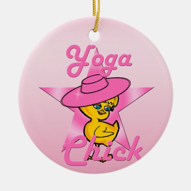 Yoga Chick #8 Ceramic Ornament (Front)