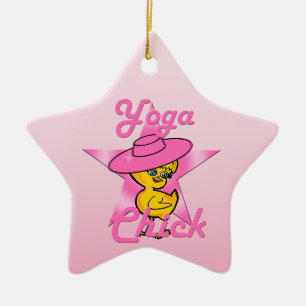 Yoga Chick #8 Ceramic Ornament