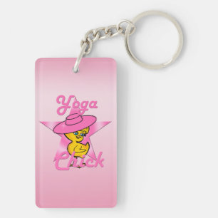 Yoga Chick #8 Keychain
