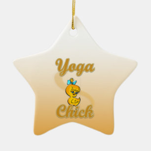 Yoga Chick Ceramic Ornament