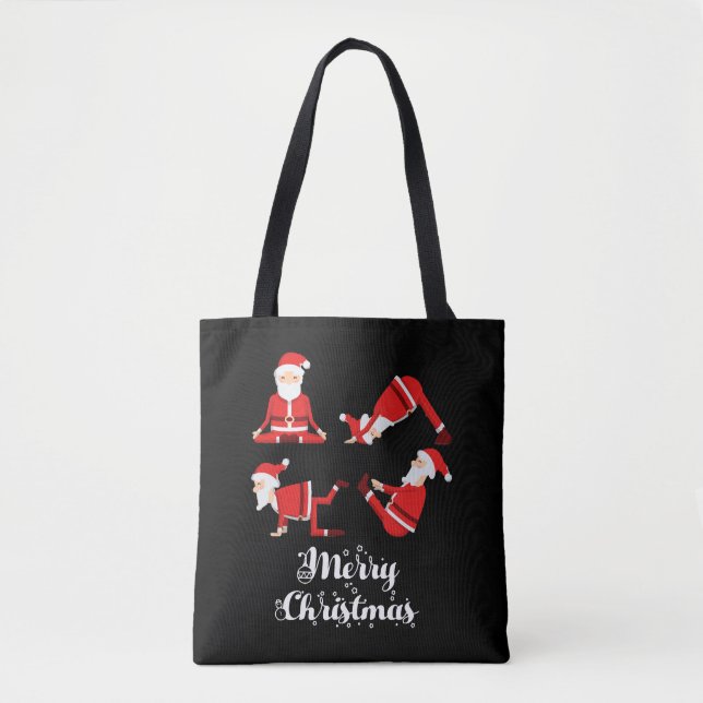 Yoga Christmas Fitness Tote Bag (Front)