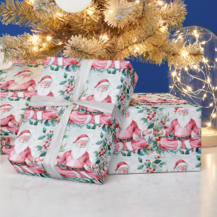 Yoga Christmas Santa Claus instructor  Wrapping Paper