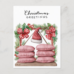 Yoga Christmas Santa Claus Posing Party Holiday Postcard