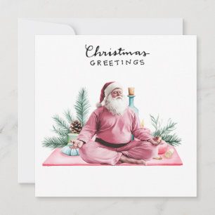 Yoga Christmas Santa Claus Posing Party invitation