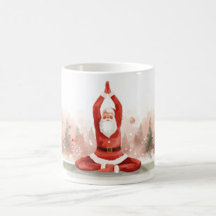 Yoga Christmas Santa Claus posing Yoga Coffee Mug
