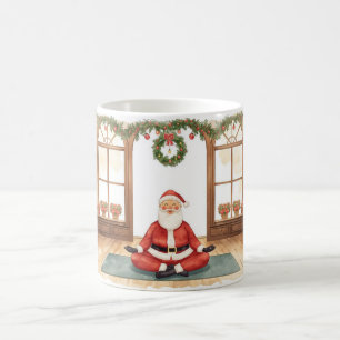 Yoga Christmas Santa Claus posing Yoga Coffee Mug