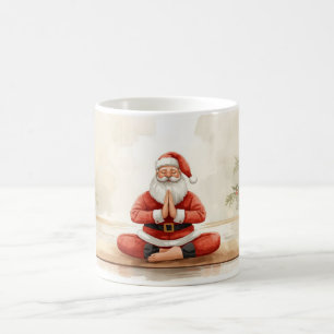 Yoga Christmas Santa Claus posing Yoga Coffee Mug