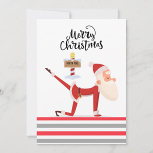 Yoga Christmas Santa Claus posing Yoga Holiday Card