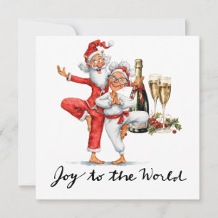 Yoga Christmas Santa Claus Posing yoga  Holiday Card