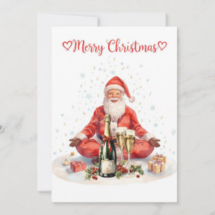Yoga Christmas Santa Claus posing Yoga Holiday Card